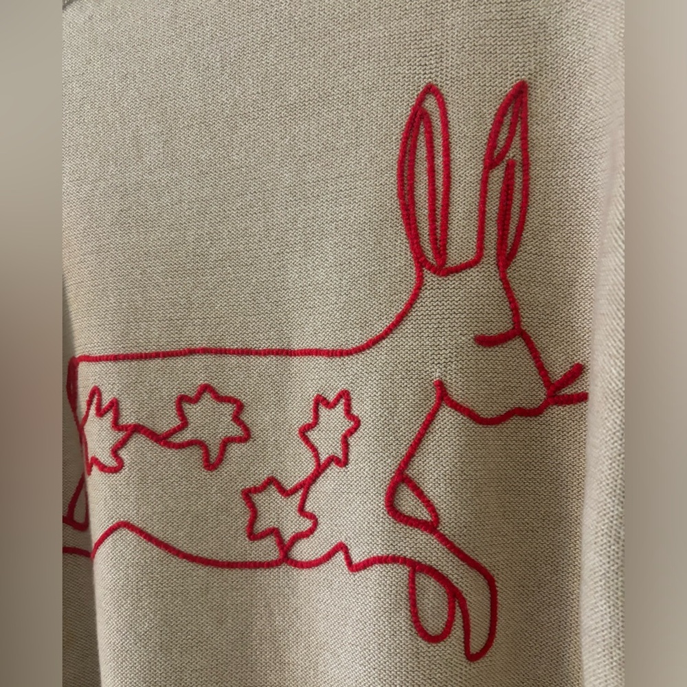 Free People We The Free Graphic Crewneck Sweater Embroidered Bunny Size … - Picture 7 of 15